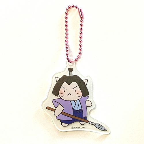 ねこねこ日本史　和紙アクリルキーホルダー　森蘭丸